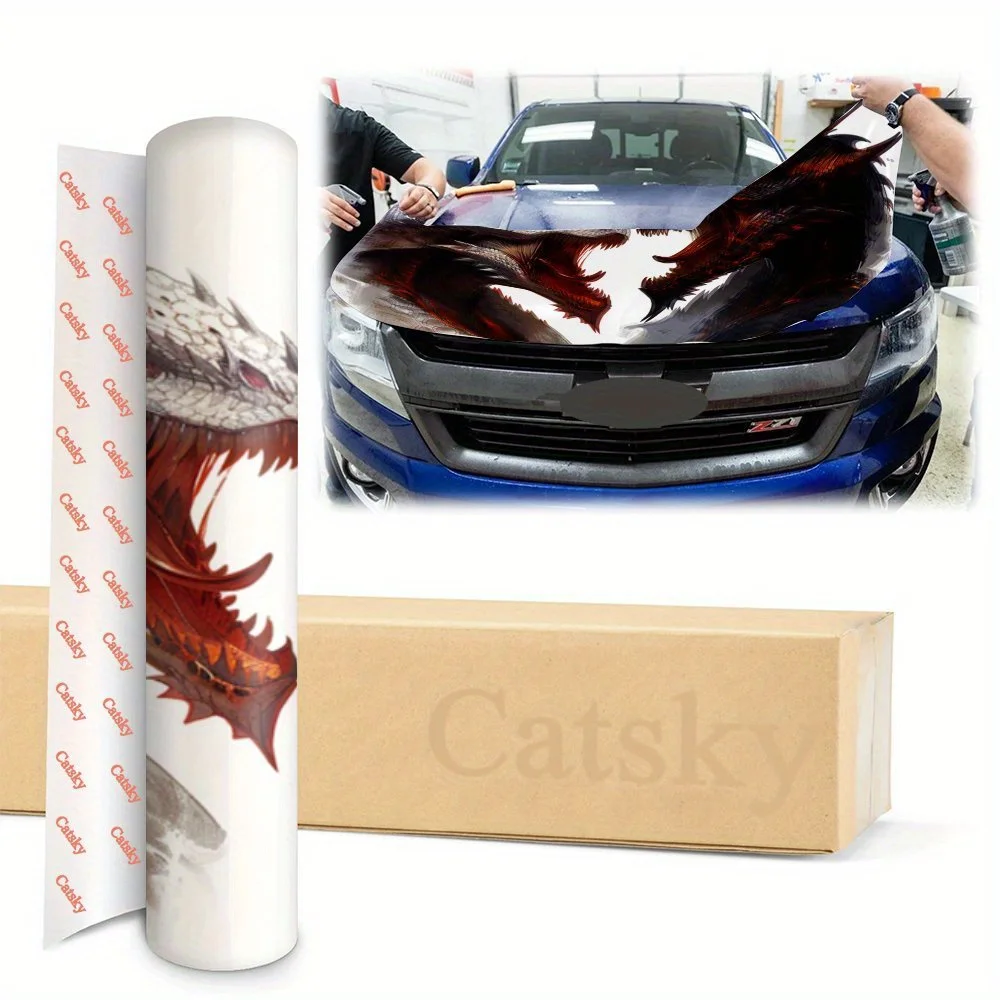 Duel of the Blazing Cold: The Fateful Clash of the Dragon؛ أغطية فينيل للسيارة، رسومات غطاء محرك السيارة من الفينيل، تصميم ملصق صادم