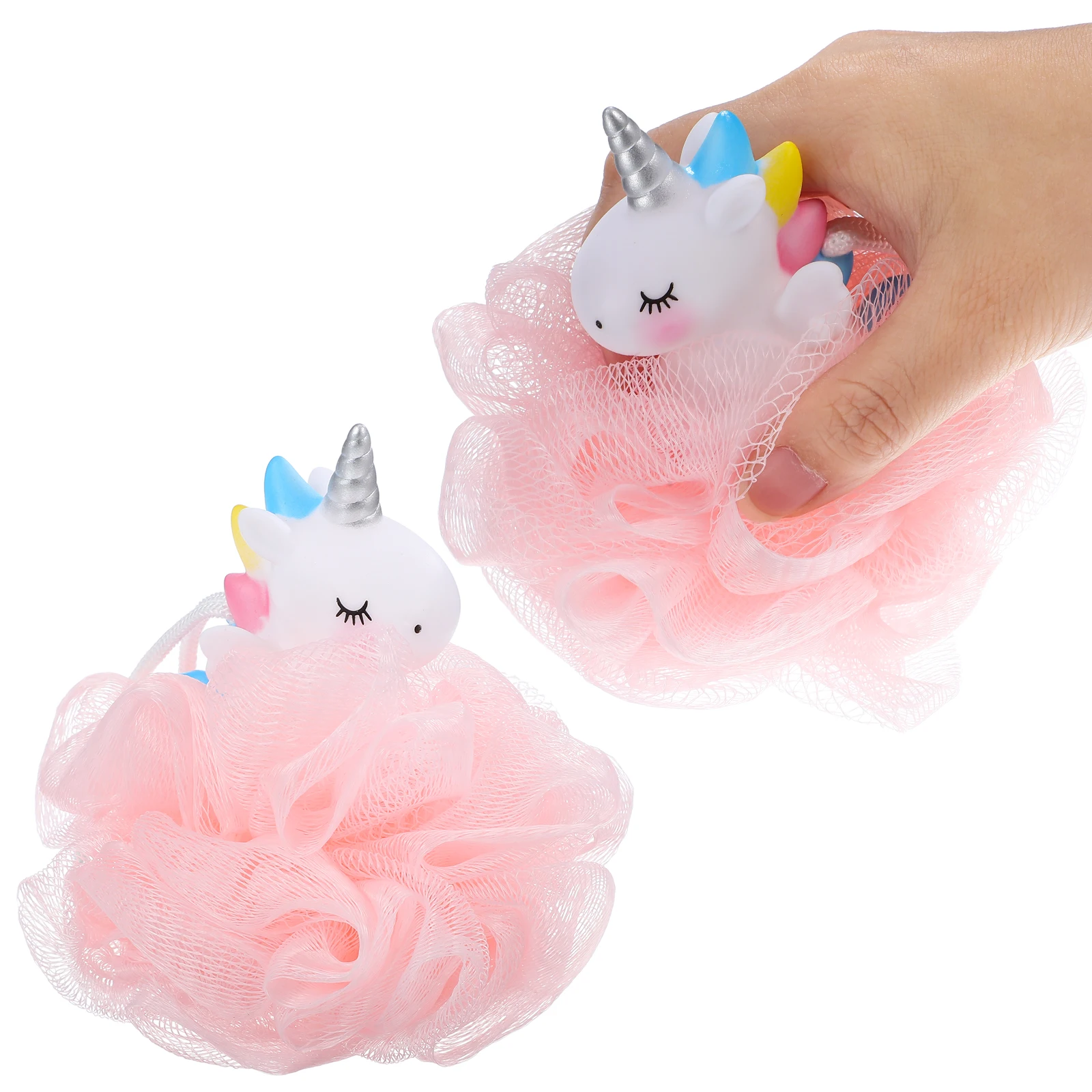 

2Pcs Unicorn Loofah Bath Sponge Durable Body Scrubber Rich Foam Shower Ball Unicorn Loofah Shower Scrubber for Body