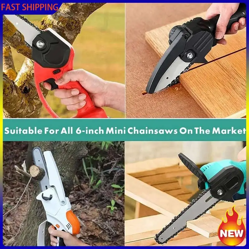 

Especial 10 Pieces 6 Inch Mini Chainsaw Chain With 4 Pcs Replacement Saw Chain Bar For Cordless Electric Portable Mini Chainsaw
