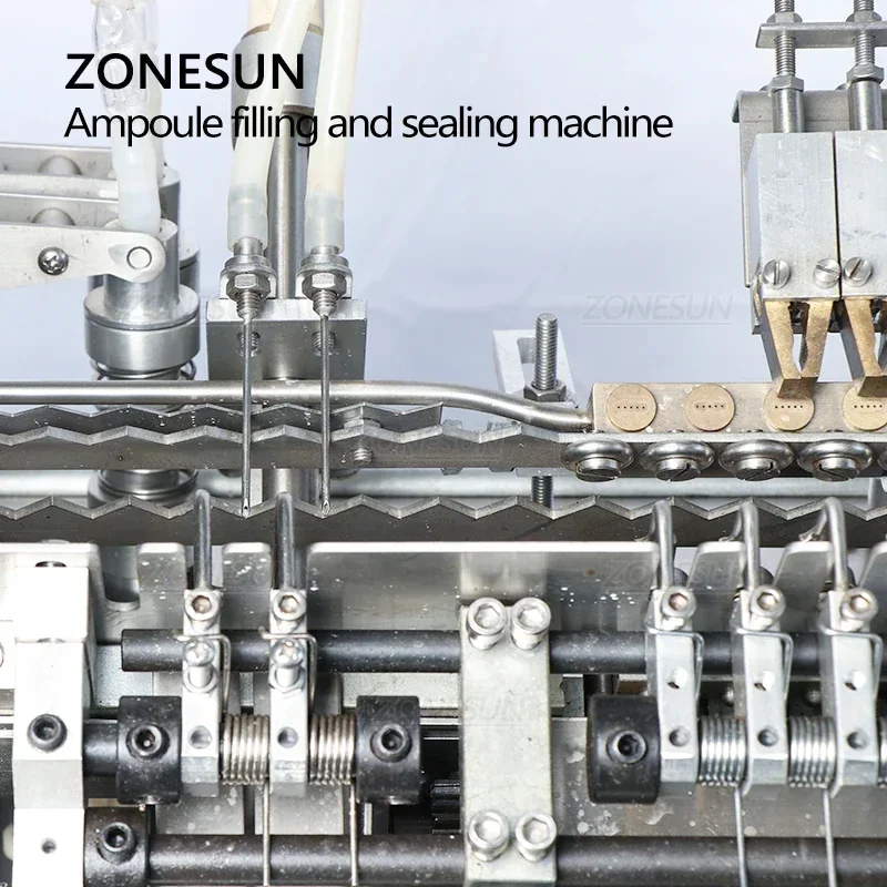 ZONESUN ZS-FSAB2 Auto Ampoule Filling Sealing Machine 2ml Liquid Filler Hot Melt Sealer for Essence Serum Vitamin Glass Bottle