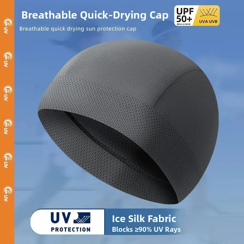 Gorro de Motociclismo de Seda de Hielo para Hombre, para Verano, con Protección Solar, Secado Rápido, Absorbente de Sudor, Estilo Masculino