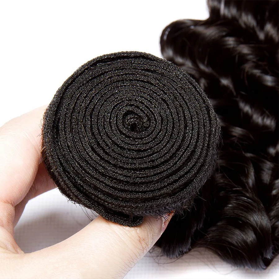 Raw Human Hair Bundles Deep Wave Brazilian 3 4 Bundle 28 30 Inch Virgin Curly Hair Extension For Women Sew In Quick Weave Bundle