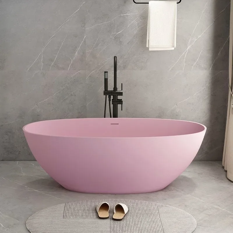 

Polymer oval, artificial stone bathtub, independent one-piece