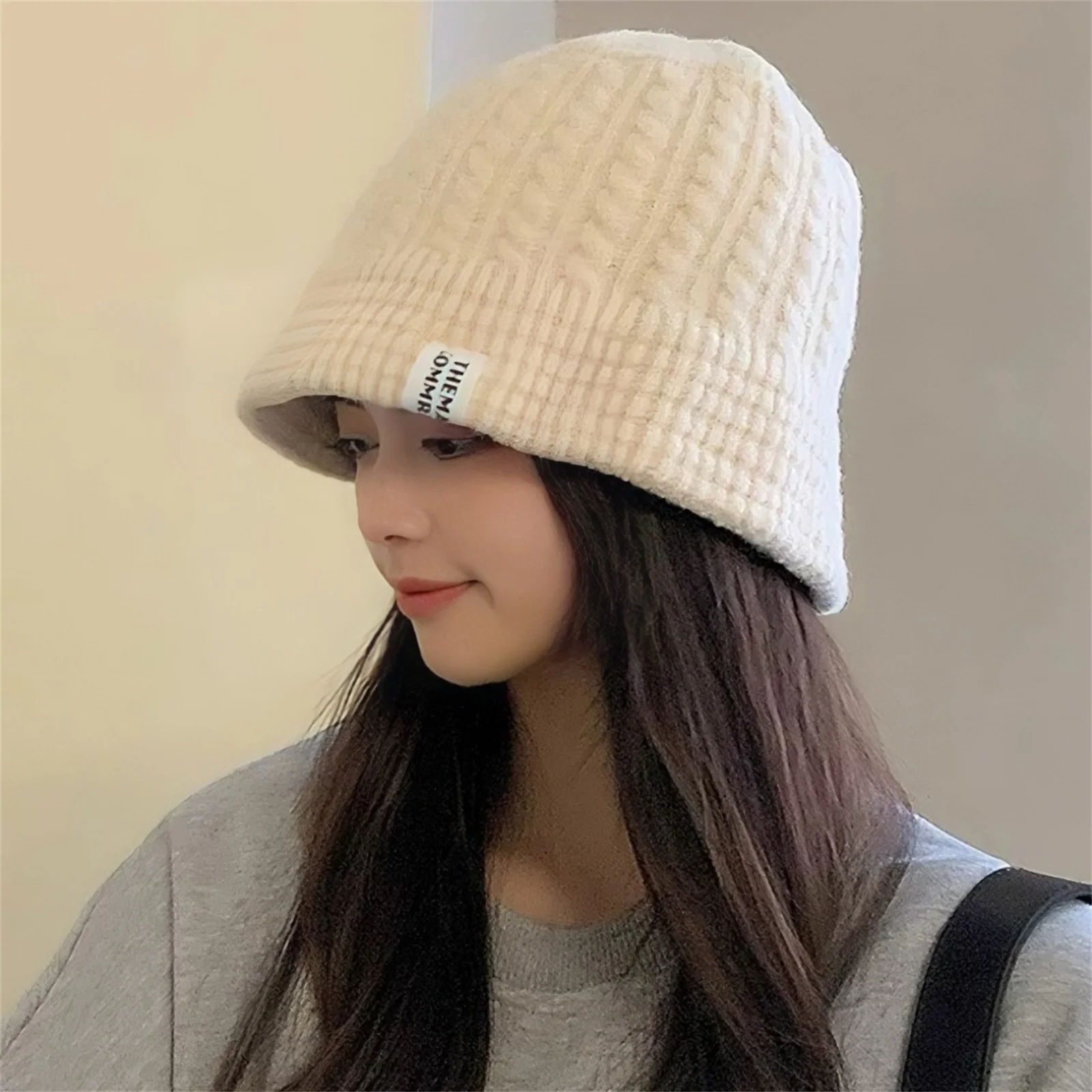 

Knitted Bucket Hat Winter Warm Soft Windproof Beanie For Women And Men Trendy Windproof Knitted Bucket Hat Fisherman' Cap 2025