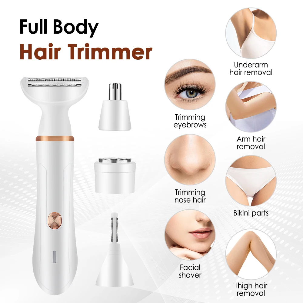 Women Electric Epilator Rechargeable Painless Lady Shaver Eyebrow Trimmer Armpit Bikini Leg Body Hair Removal Shaving Machine