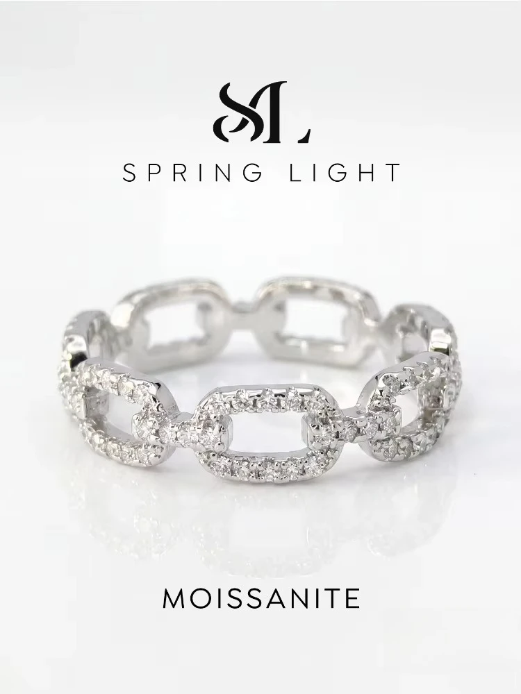 Brillante Echte Volle Runde Moissanit-Diamant-Eheringe für Damen, Tägliches Tragen, Party, Jubiläum, Modeschmuck – Detail 1