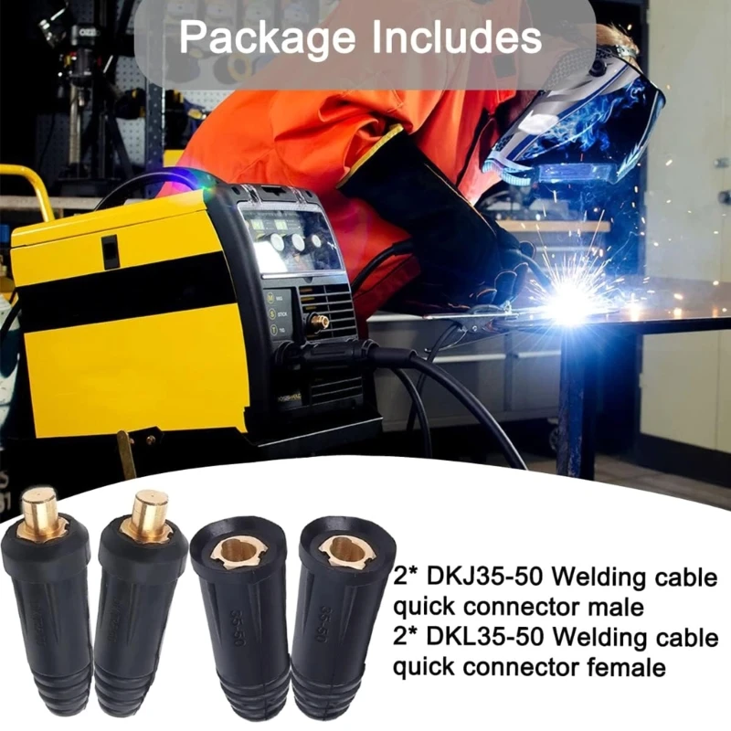 2Pcs Welding Cable Quick Connector Pair 200Amp 300Amp DINSE-Style Male/Female 517A