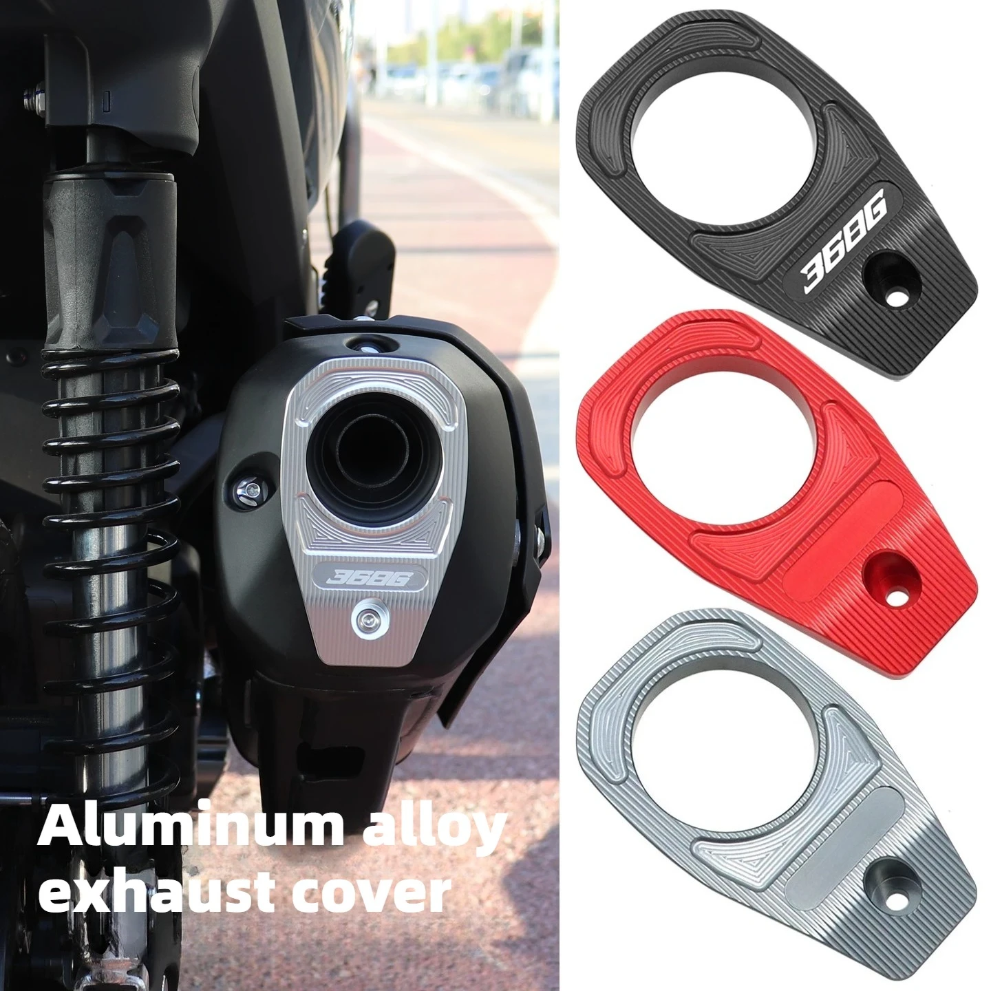 For ZONTES 368GMotorcycle Aluminum Exhaust End Cap Cover Muffler Outlet Decorative Guard Modified Accessories Multiple