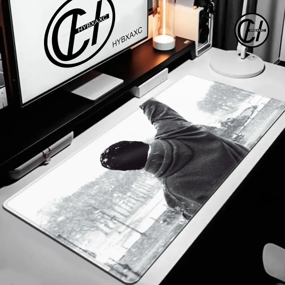 Alfombrilla de ratón de película R-Rocky Balboa para Gamer, alfombrilla de ratón antideslizante profesional, alfombrilla para teclado de ordenador con borde de bloqueo