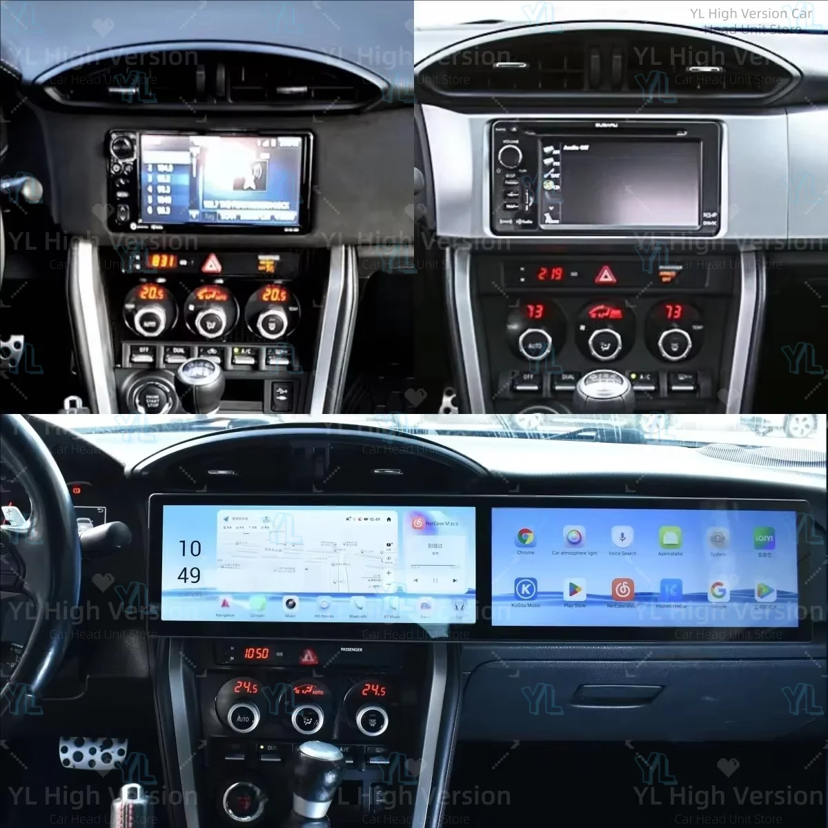 DUAL Car radio For Toyota 86 / SUBARU BRZ 2012-2020 Wireless Carplay Android Auto GPS Navigation Multimedia Player Unit BT5.0 4G