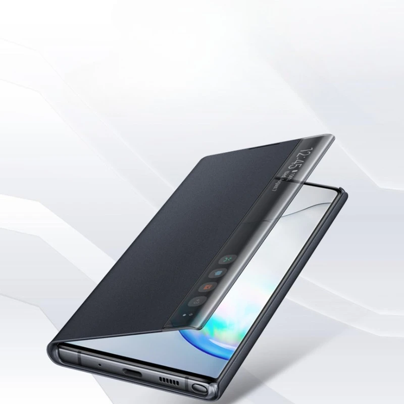 لهاتف سامسونج جالاكسي S24 الترا رقاقة ذكية نموذج أغطية حماية رقاقة ذكية جديدة خالية من الوجه الرد نافذة جراب هاتف