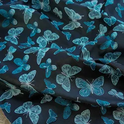 New Butterfly Yarn Dyed Jacquard Fabric Elegant Dress Shirts Shoulder Bag Luggage Decorative Sewing Fabric By Half Meter