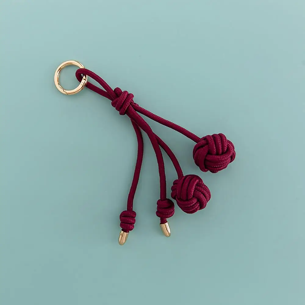 

Fashion Colors Ball Rope Phone Ornament Bag Pendant Handmade Woven Rope Keychain Keyring INS Volleyball Bag Charms Accessories