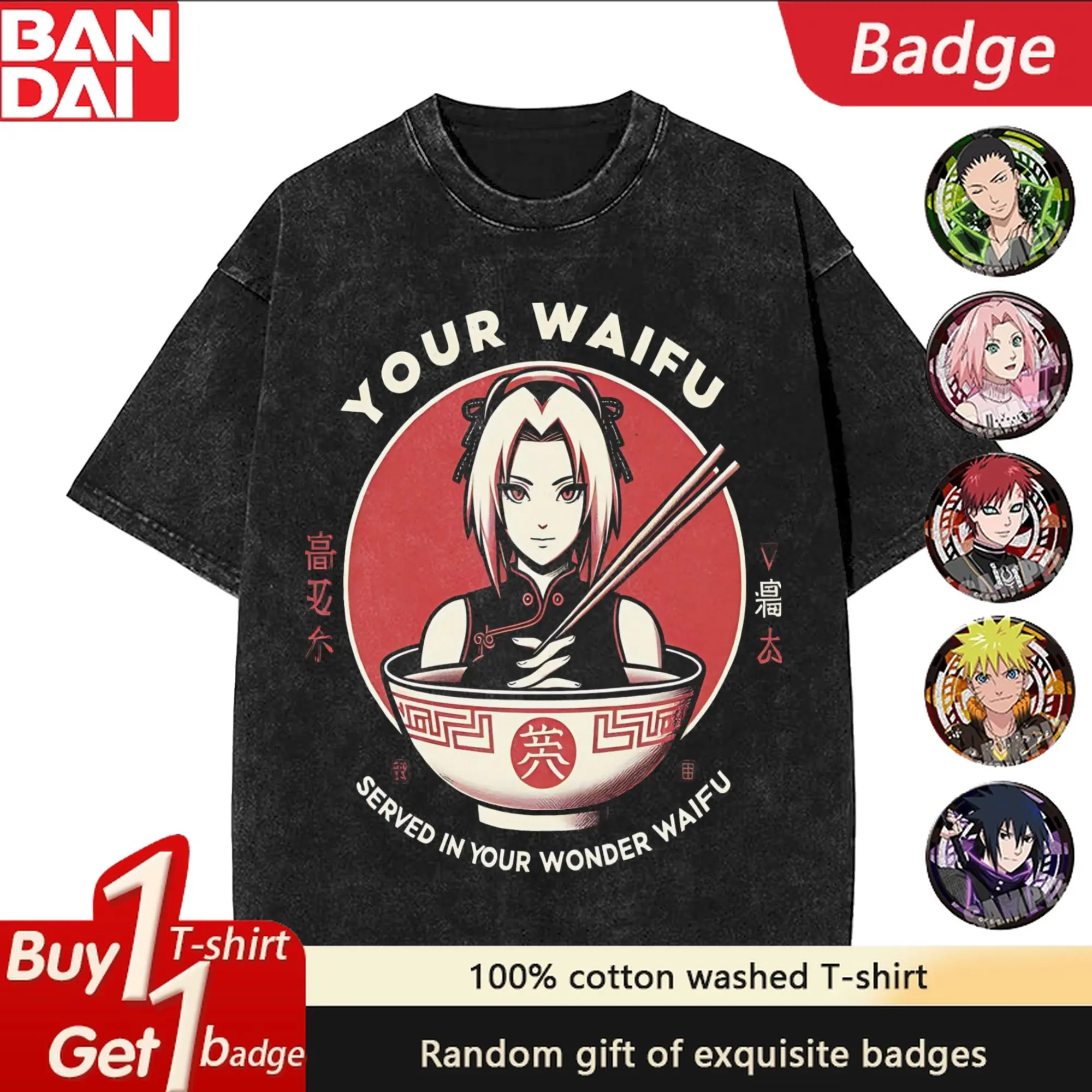 

Summer Streetwear Men's T Shirts Anime Naruto Printed Y2k Clothes Vintage Washed Oversized Women's Short Sleeved Tee Casual Tops
