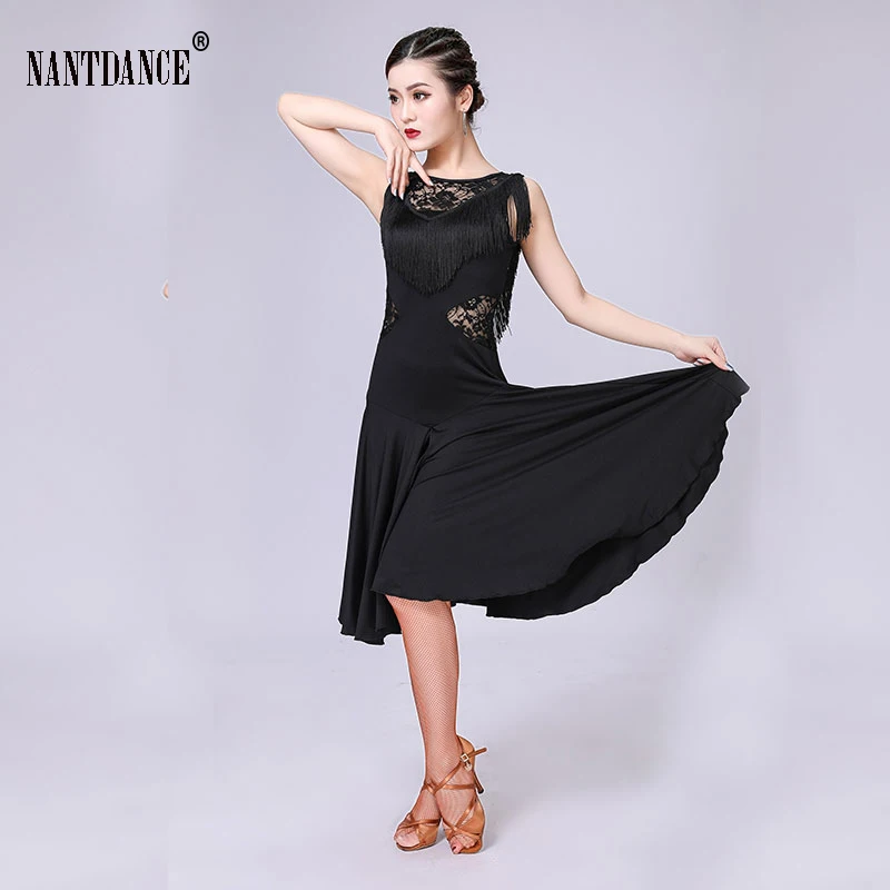 Lace Latin Dance Costumes Competition Dresses For Women Practice Clothes Chacha Tango Ballroom Training Latin Dance Dress