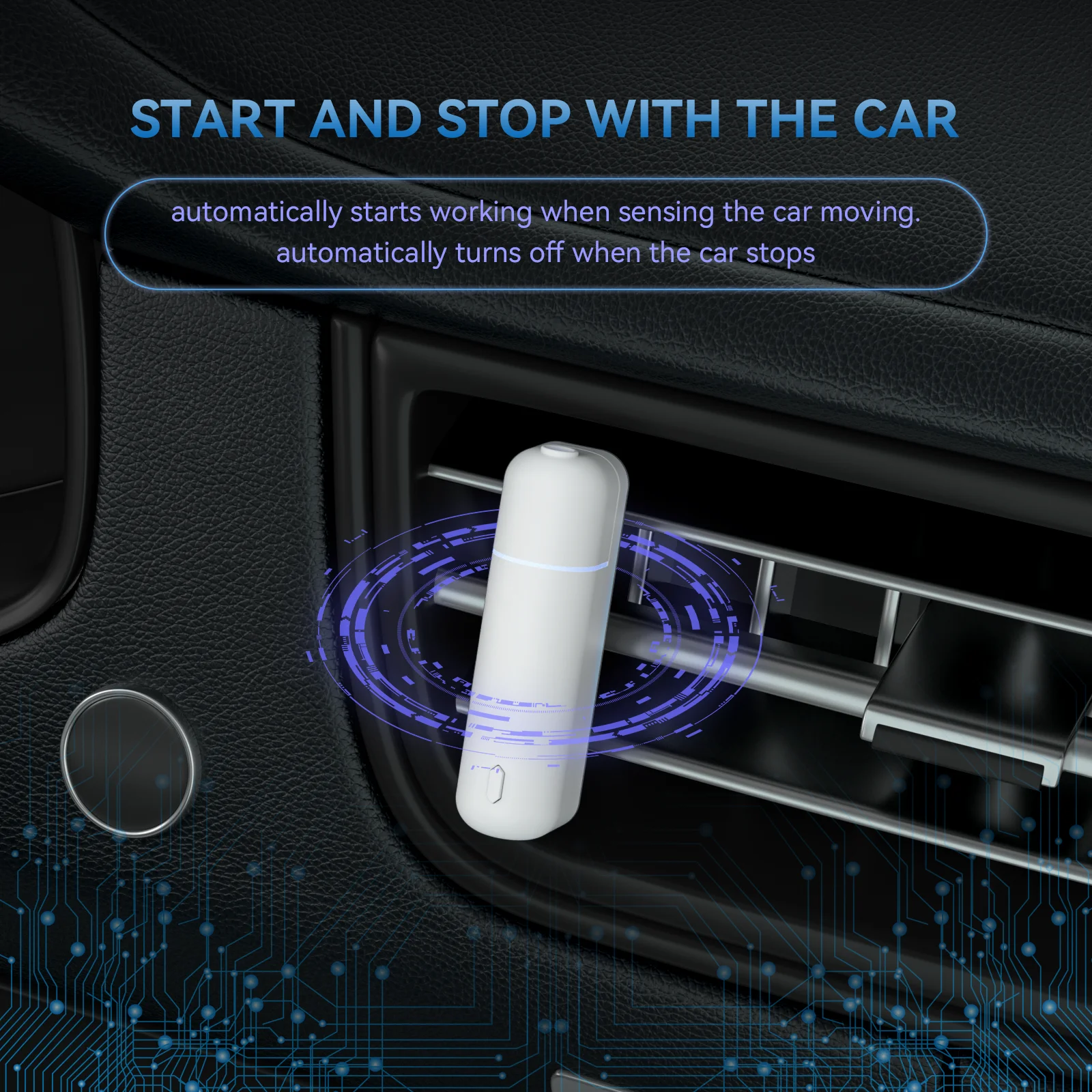 HIINST Car Aroma Diffuser Mini USB Rechargeable Scent Machine Fragrance Oil Car Air Freshener Essential Oil Diffuser Vent Clip