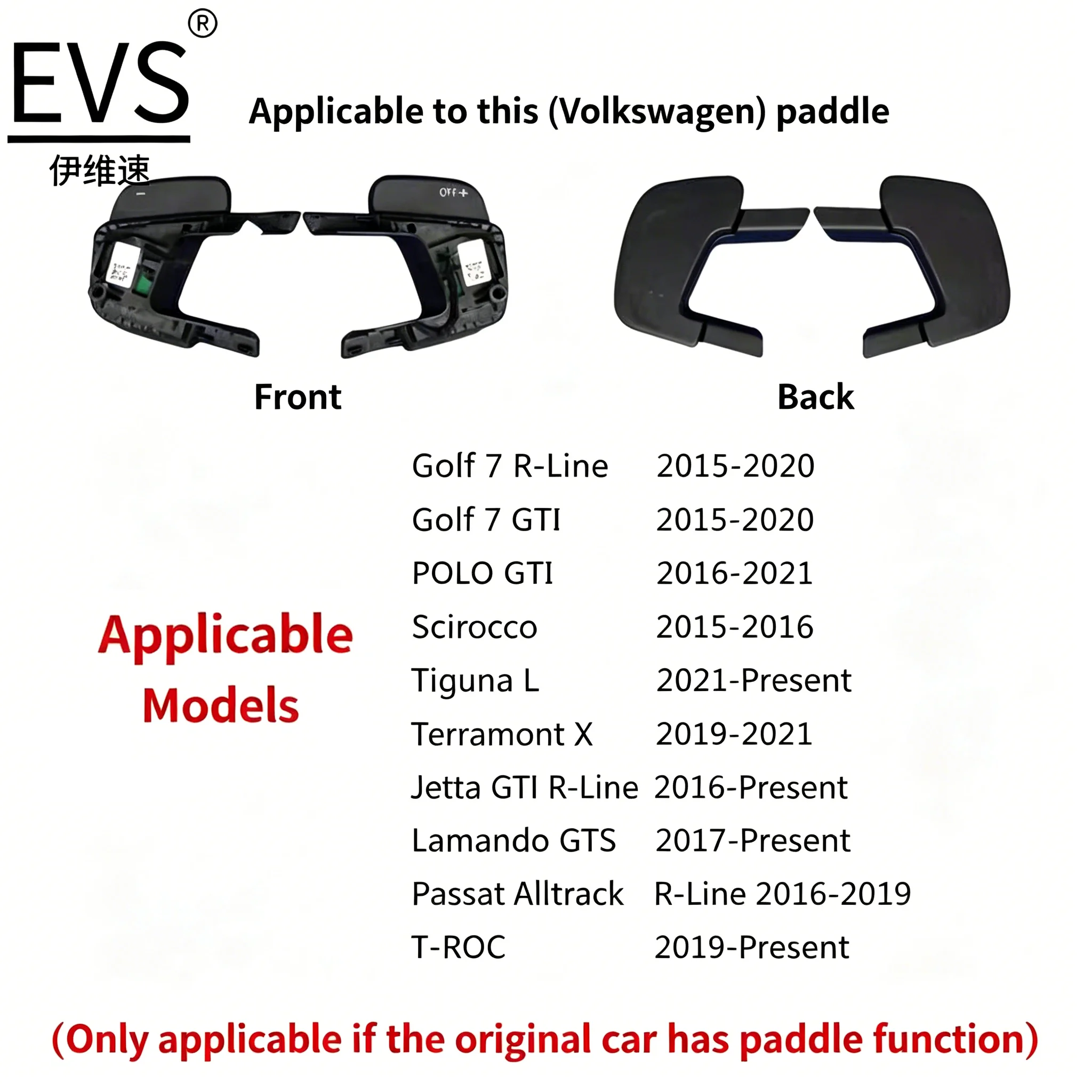 Steering Wheel Aluminium Alloy Paddle Shift Compatible with VW Golf 7 Scirocco SAGITAR GLI LAMANDO GTS Polo GTI Car Accessories