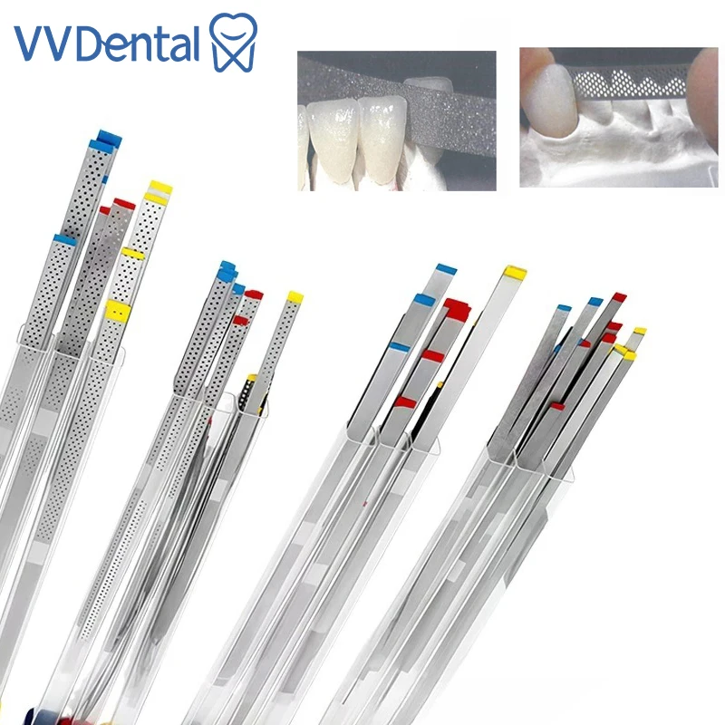 

10pcs Dental Diamond Polishing Strip with/without Hole Diamond Sanding Surface Single/Double Sides Polishing Dental Material