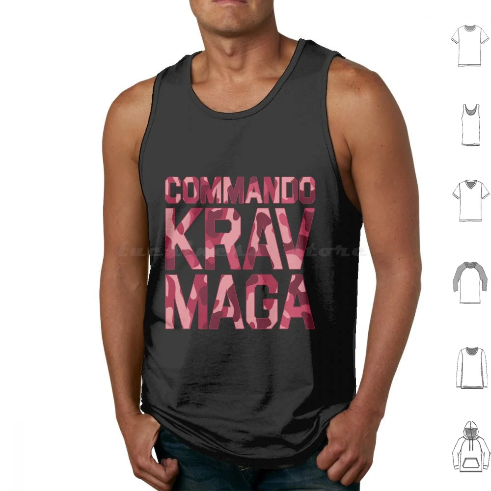 Commando Krav Maga-Red Camouflage-Israel Self Defense Tank Tops Print Cotton Animal Army Attack Attacks Camouflage