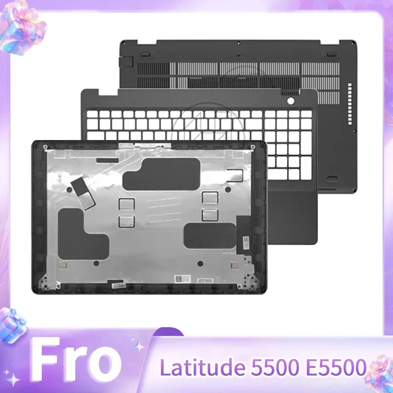 Carcasa de Repuesto Negra para Laptop Latitude 5500 E5500, Cubierta Trasera LCD, Bisel Frontal, Reposamanos, Carcasa Inferior 01KW4W 1KW4W