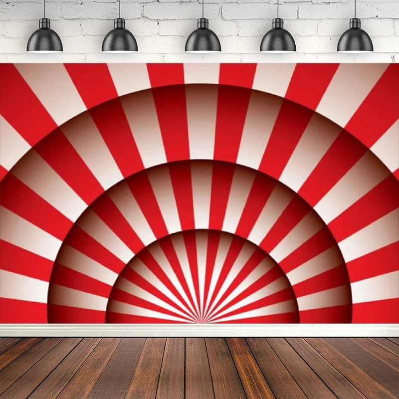 

Photography Backdrop Red Stripes Circus Tent Big Top Background For Portrait Props Party Decor Video Studio Photo Booth