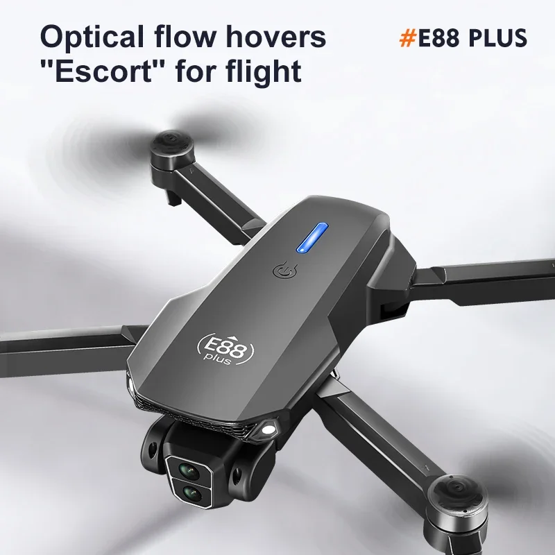 E88 Plus Quadcopter Drone w/ 90° Adjustable Camera: Brushless, Optical Flow, RC Toy