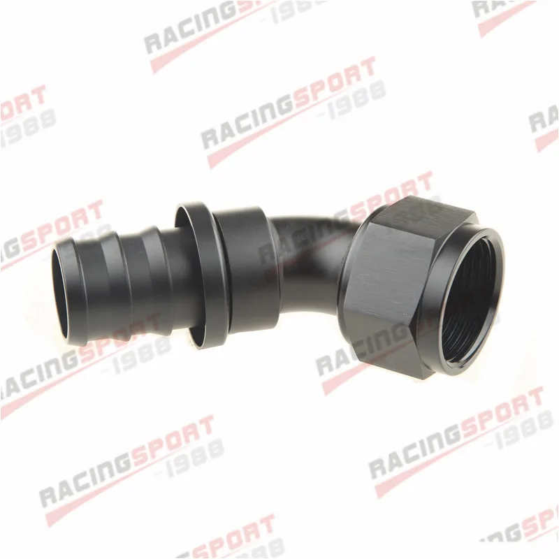 

45 Degree -16AN AN16 AN-16 Push-on Hose End Fitting Fuel Oil Line Aluminum Black