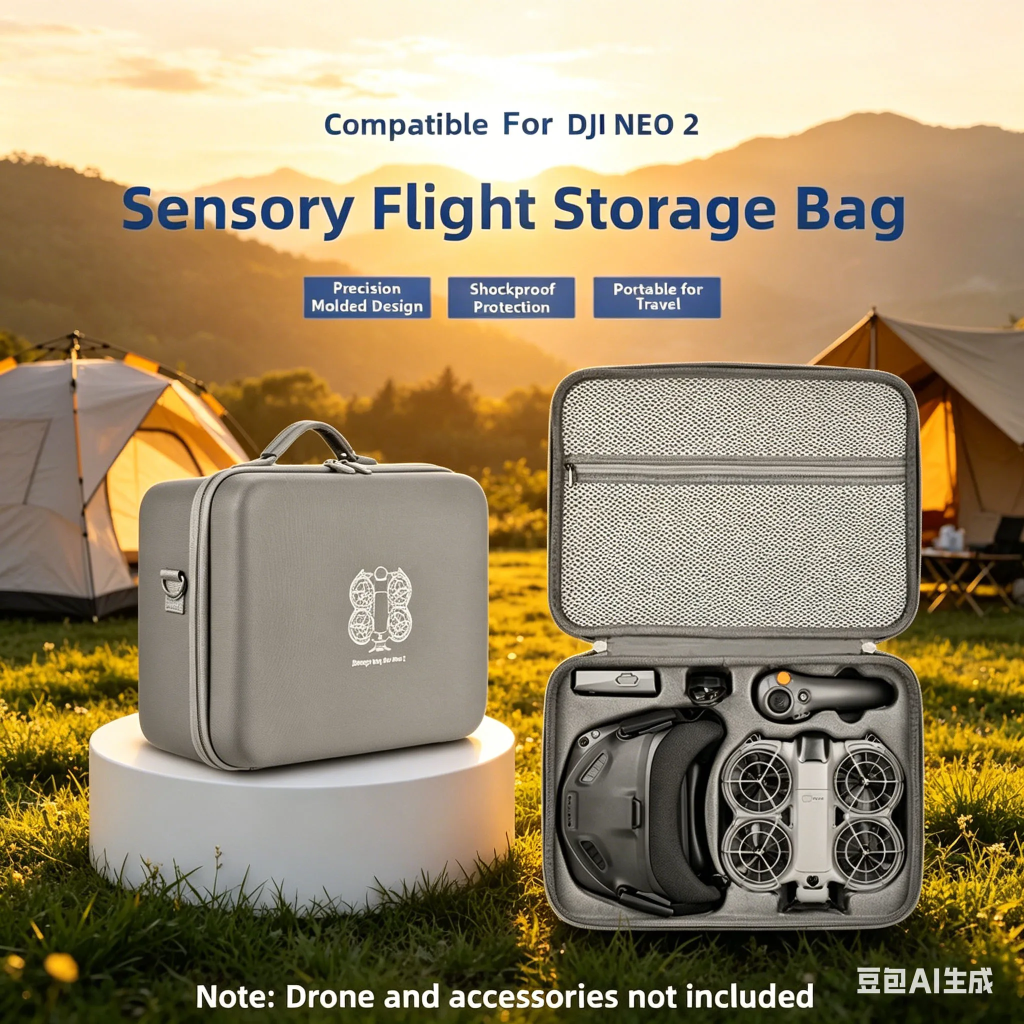 

1pc Carrying Case For DJI NEO 2 Drones Portable Anti-fall Pressure-resistant Storage Crossbody Bag With Shoulder Strap