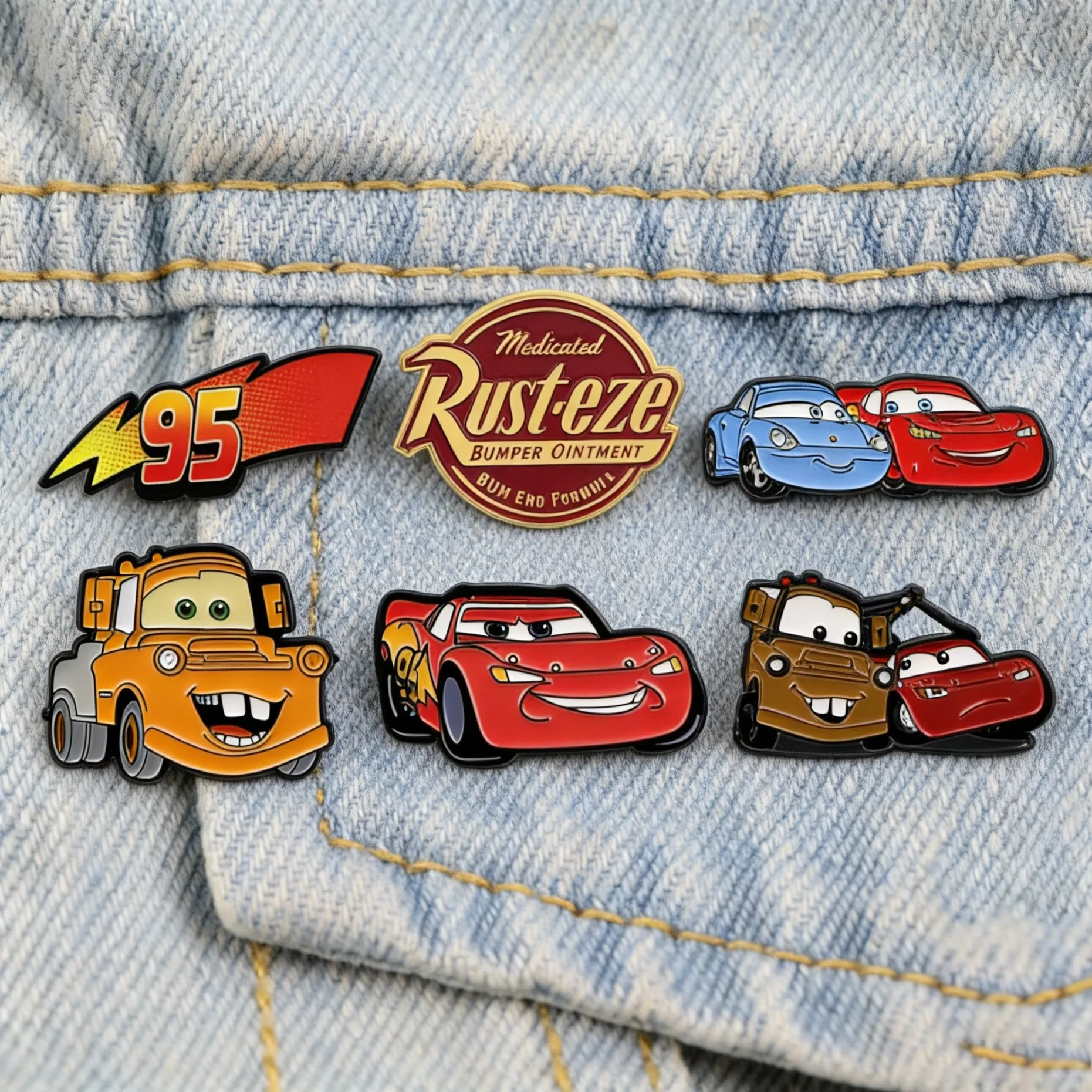 

Racing Enamel Pins Cool 95 Brooches for Backpacks Jackets Bags Comedy Movie Badge Cute Cartoon Lapel Pins for Kids & Fans Gift