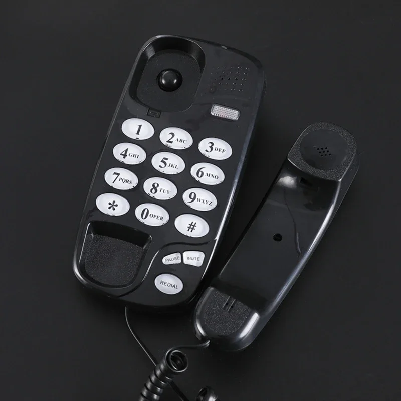 KXT-580 Fixed Landline Wall Telephone Portable Mini Phone Wall Hanging Telephone for Home Office Hotel Spas Center