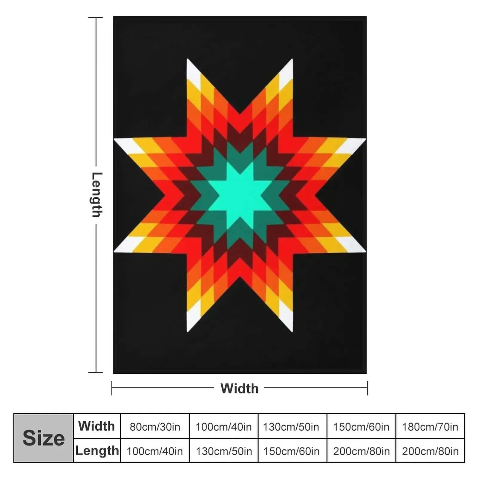 Star Quilt Pattern - Fire Colors Throw Blanket Soft Big Hair Sleeping Bag christmas gifts Softest Blankets