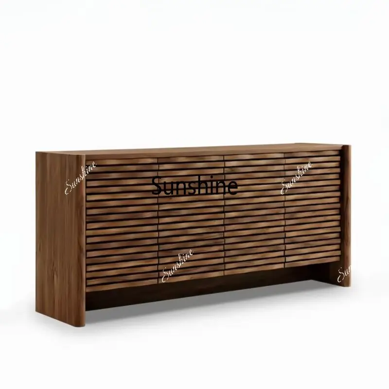 

Italian solid wood TV cabinet light luxury high-end door cabinet