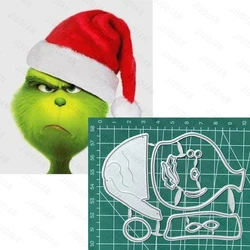 Green Monster In The Red Hat Metal Cutting Die Metal Cutting Die for DIY Scrapbooking Crafts Handmade Christmas Gift Card