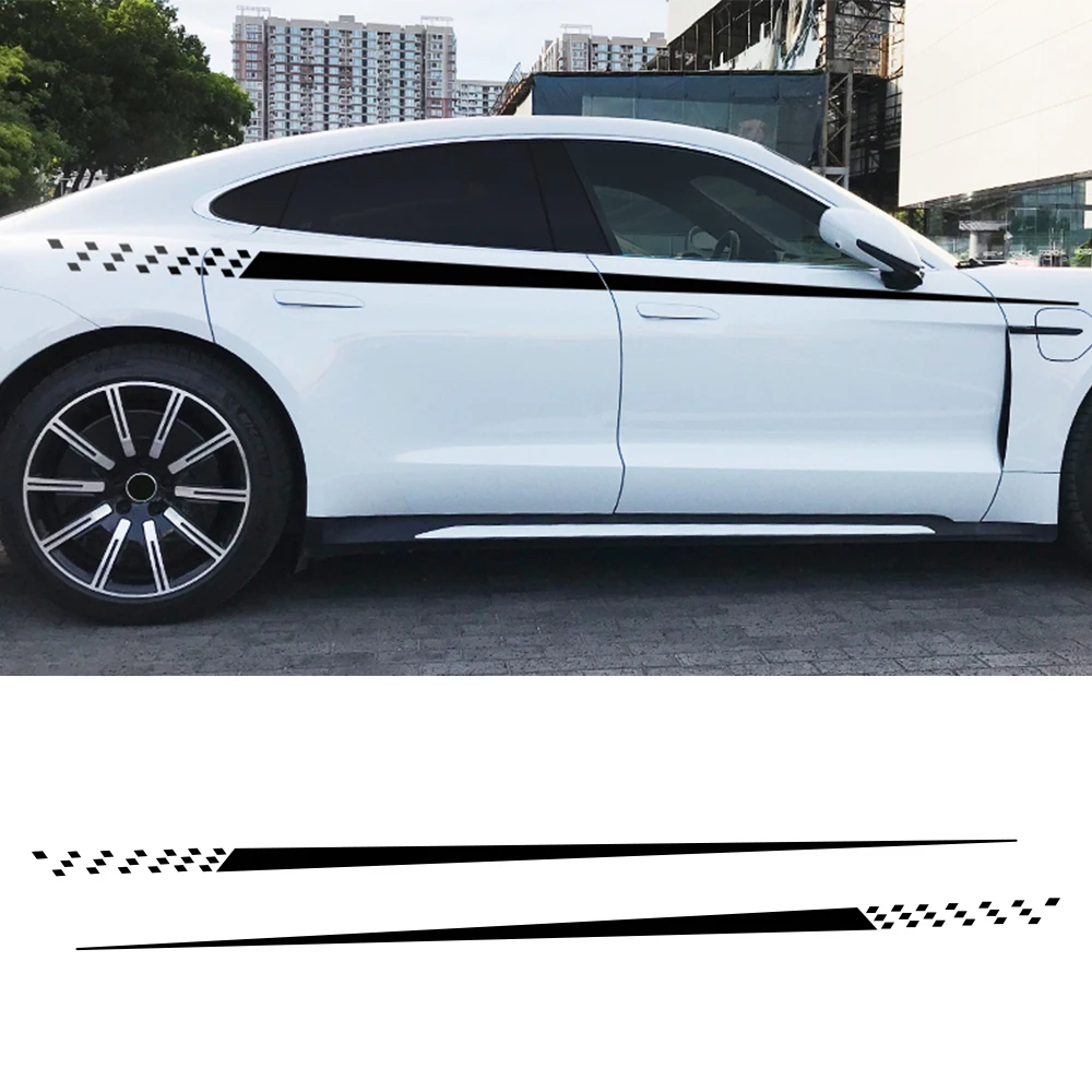 2 Stück Universelle Auto-Taillenlinien-Dekor-Vinylaufkleber für Suzuki Volvo Tesla Skoda VW Volkswagen Seat Subaru Toyota Auto-Zubehör