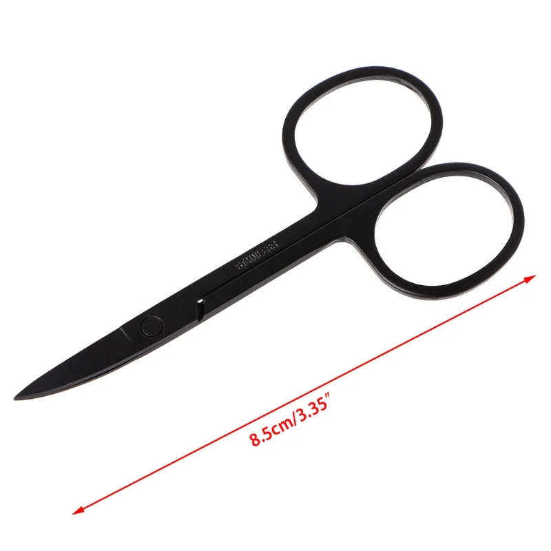 Black Professional Nail Clippers High Quality Nail Manicure Eyebrows Nose Eyelashes Cuticle Scissors Curved Pedicure Makeup Tool