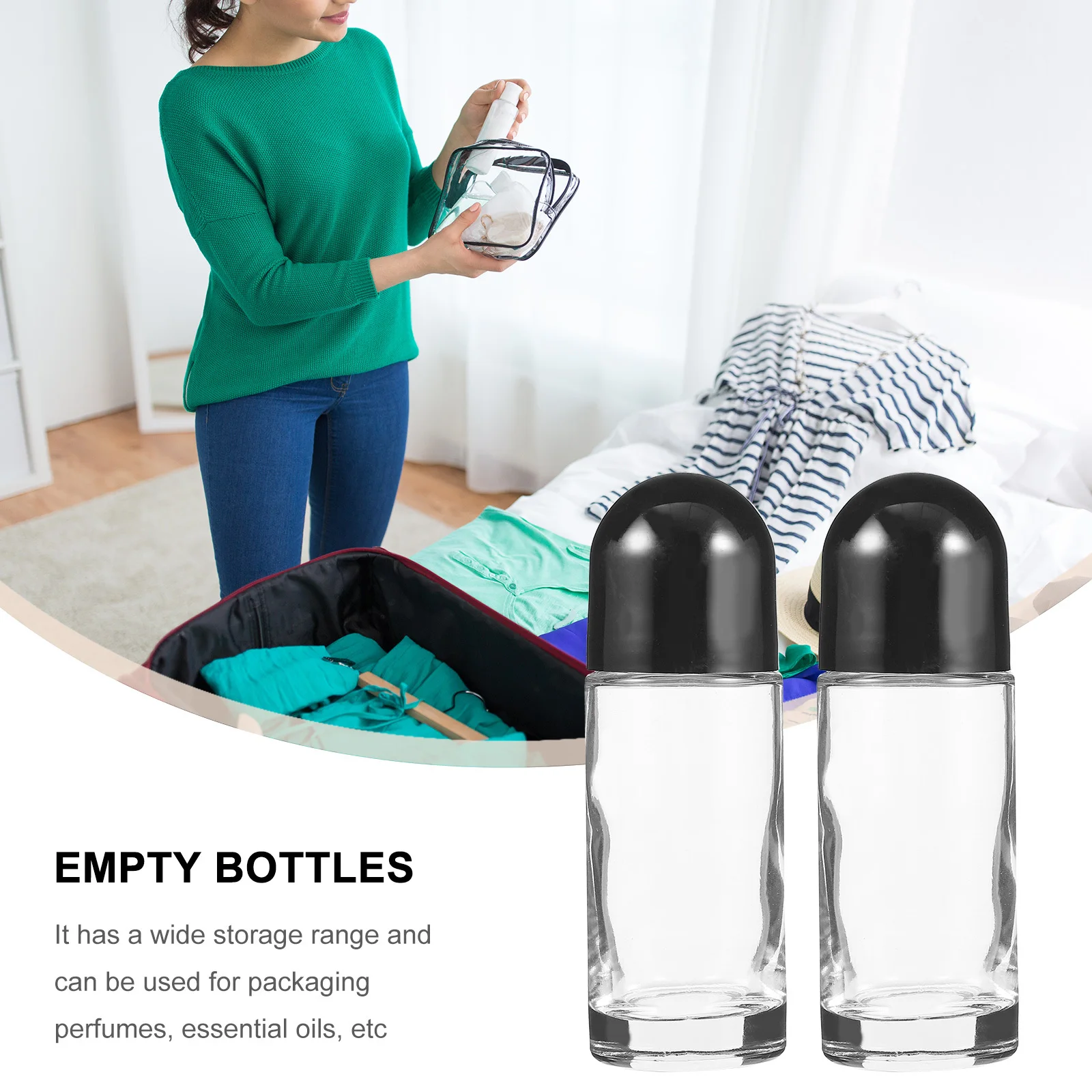 

6 Pcs Essential Oil Bottle Perfume Glass Roller Empty Bottles Roll-on Refillable