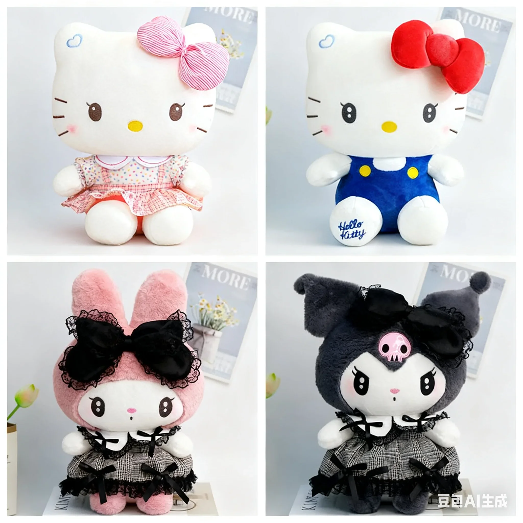 4 stili Hello Kitty Anime Hello Kitty giocattoli di peluche Plushier morbido cuscino regali di compleanno per ragazze Kawaii Hello Kitty bambole di peluche
