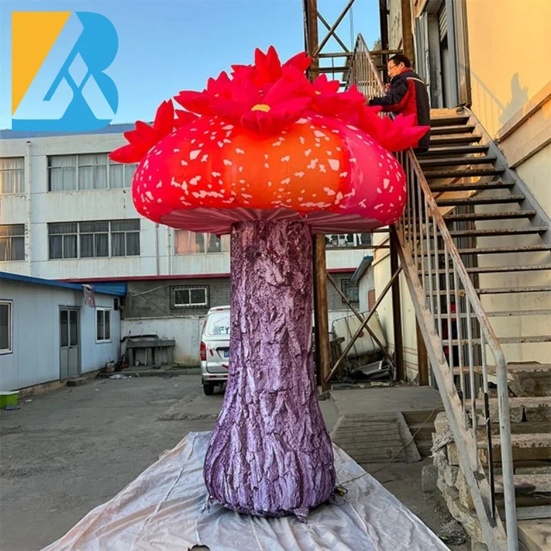 Custom Yard Inflatables Large Inflatable Mushroom with Flowers for Festival Theme Decorations Toys