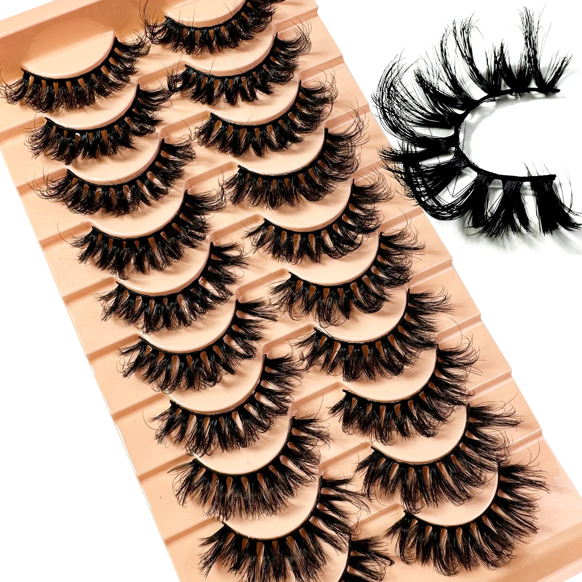 الرموش المنك جلدة 5D رقيق نظرة طبيعية الرموش الصناعية Wispy كامل رموش 8D 20 مللي متر طويلة D حليقة قطاع الرموش حزمة 10 أزواج