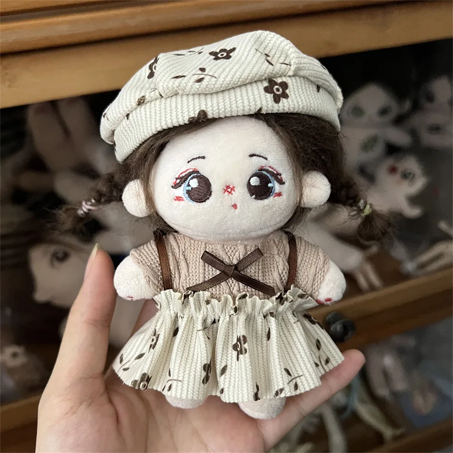 

Doll Clothes Outfit Accessories Maillard Style Dress Suit For Cotton Doll 17cm Labubu Idol Dolls Clothing for Gift