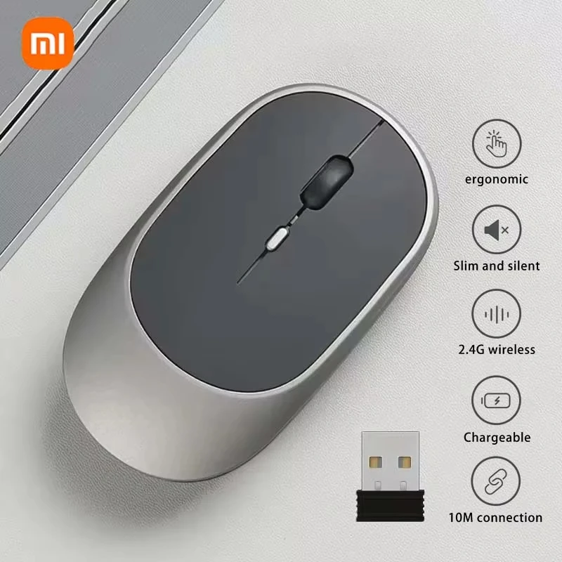 Xiaomi Wireless Mouse Bluetooth-compatible 2.4G Silent Mice Adjustable DPI Ergonomic Design USB Rechargeable Gaming Office Mouse