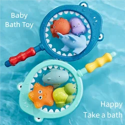 Giocattoli da bagno, materiali sicuri, forme di animali carini, reti da pesca di squalo, per far cadere i bambini innamorati del bagno