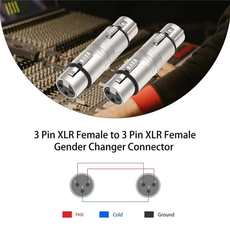 SQPP-4 แพ็ค XLR หญิงหญิง, 3 Pin XLR หญิง 3 Pin XLR เพศหญิง Changer สําหรับไมโครโฟน, สเตอริโอ, Mixerr