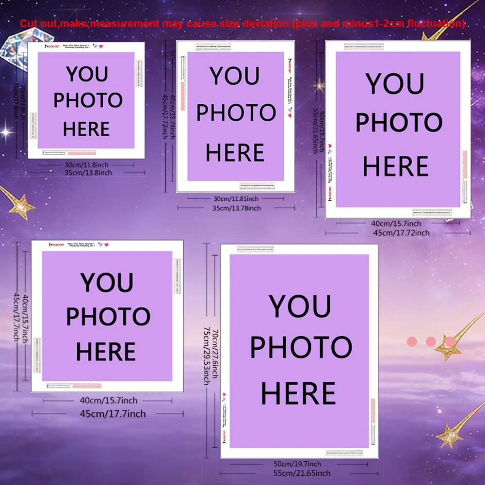 HUACAN Customizable Diamond Mosaic With Your Own Photo Diamond Painting Full Square Round Decoration Living Room Holiday Gifts image 5