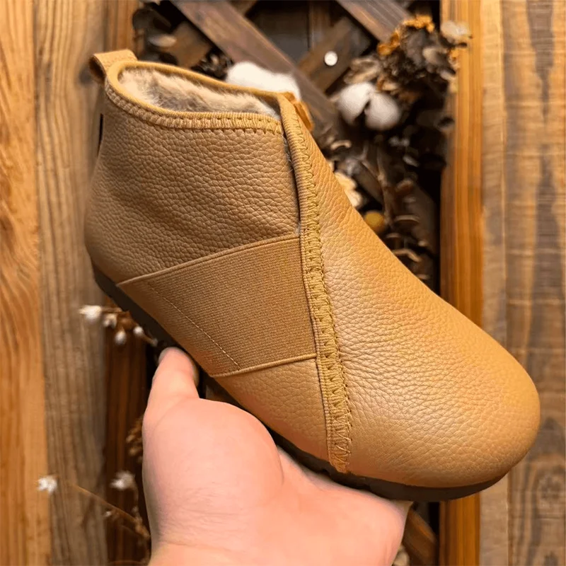 

Ankle Boots for Women's Flats Fashion Cotton Shoes 2025 Winter Designer Sport Fashion Snow Boots New Comfort Leather Mujer Botas