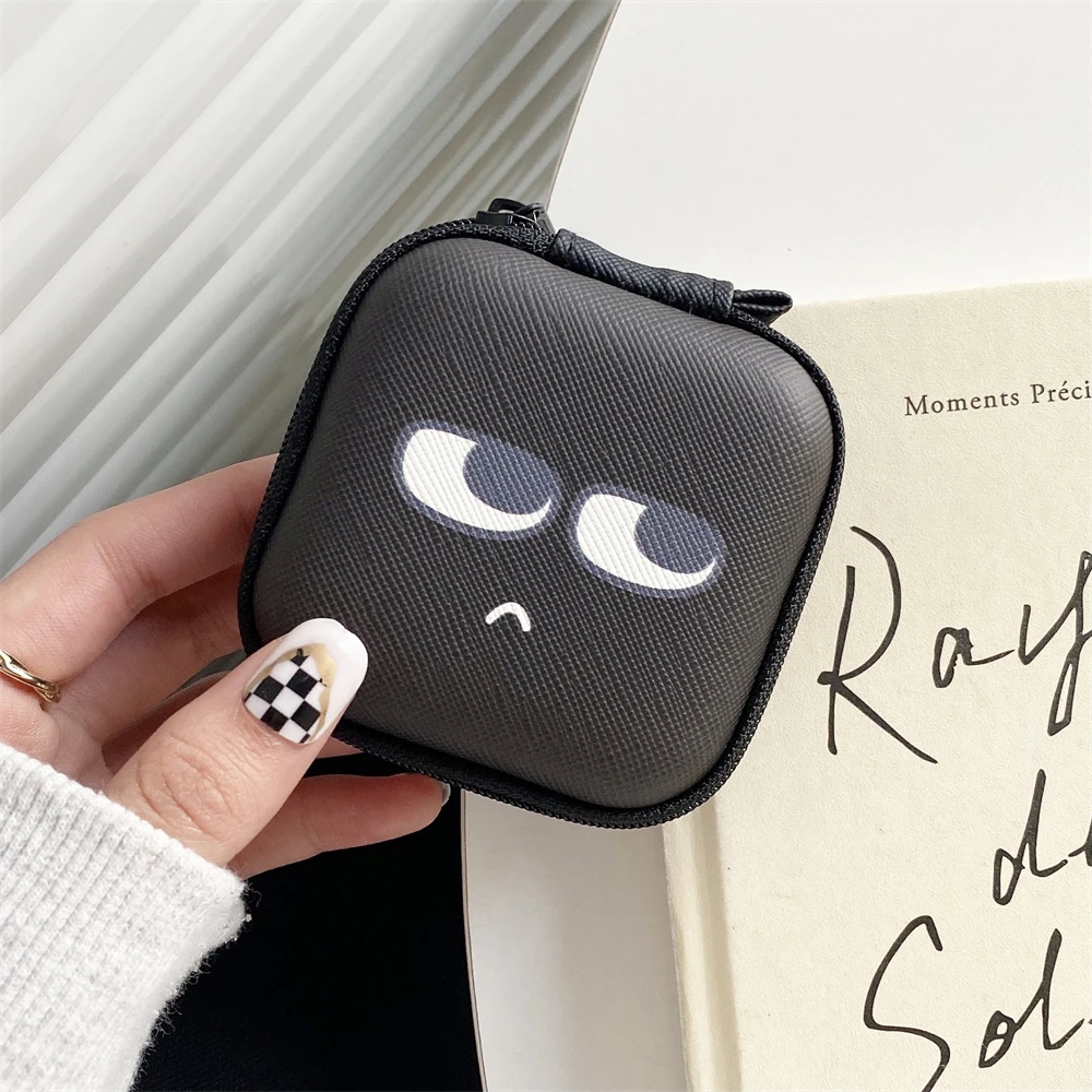 7.5cm Mini Storage Box For Airpods USB Cable Organizer Carry Cover Earphone EVA Zipper Bag Portable Pouch Case