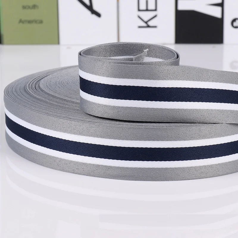 Width 10-40mm Light Gray Navy White Garment Accessories Webbing Diy Sewing Craft Supplies Polyester Fabric Ribbons For Crafts