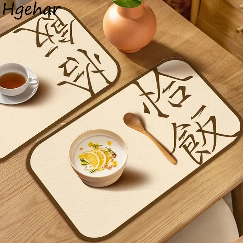 Table Mats Waterproof Oil-proof Anti-scalding Restaurant Kitchen Tableware Heat Insulation Mat Chinese Style Placemats Coaster