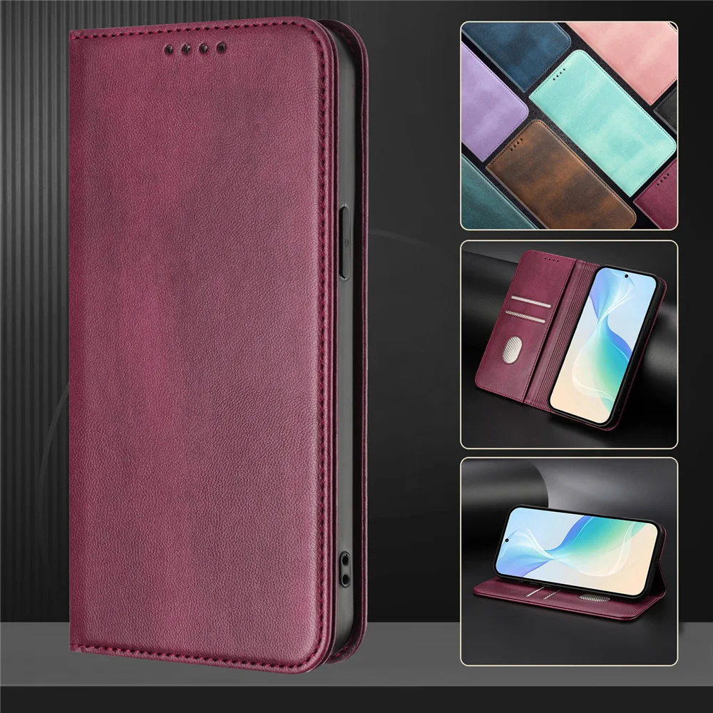 Luxury Magnetic Phone Cover Flip Wallet Leather Case For Vivo Y76 Y36 Y78 Plus Y35 Y33S Y28 Y28S Y22 Y21 Y17S Y16 Y15 Y12 Y39