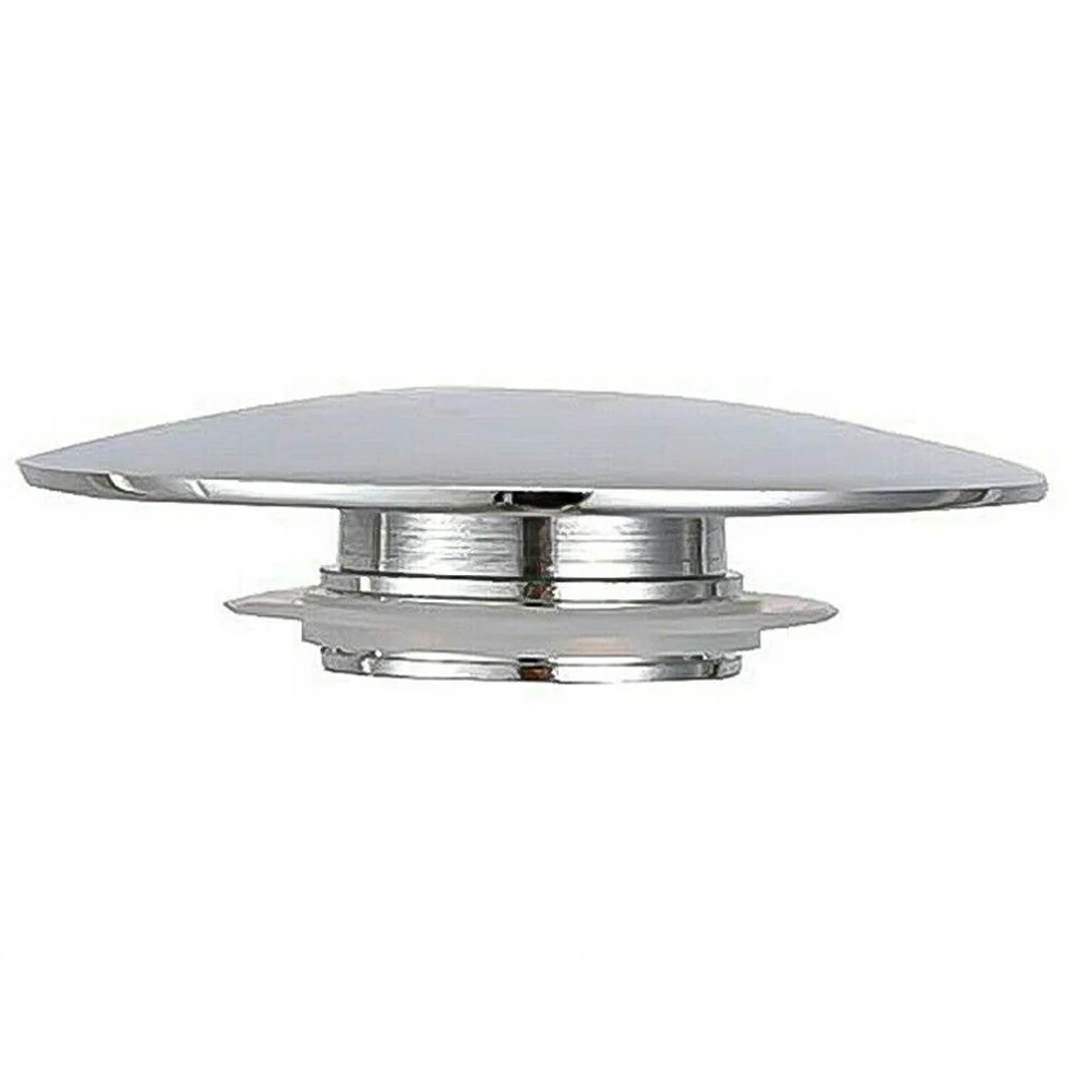 Prata Chrome Botão Push Sink Plug, Plug Waste Basin, Latão Pop Up Sink, 6,6 centímetros